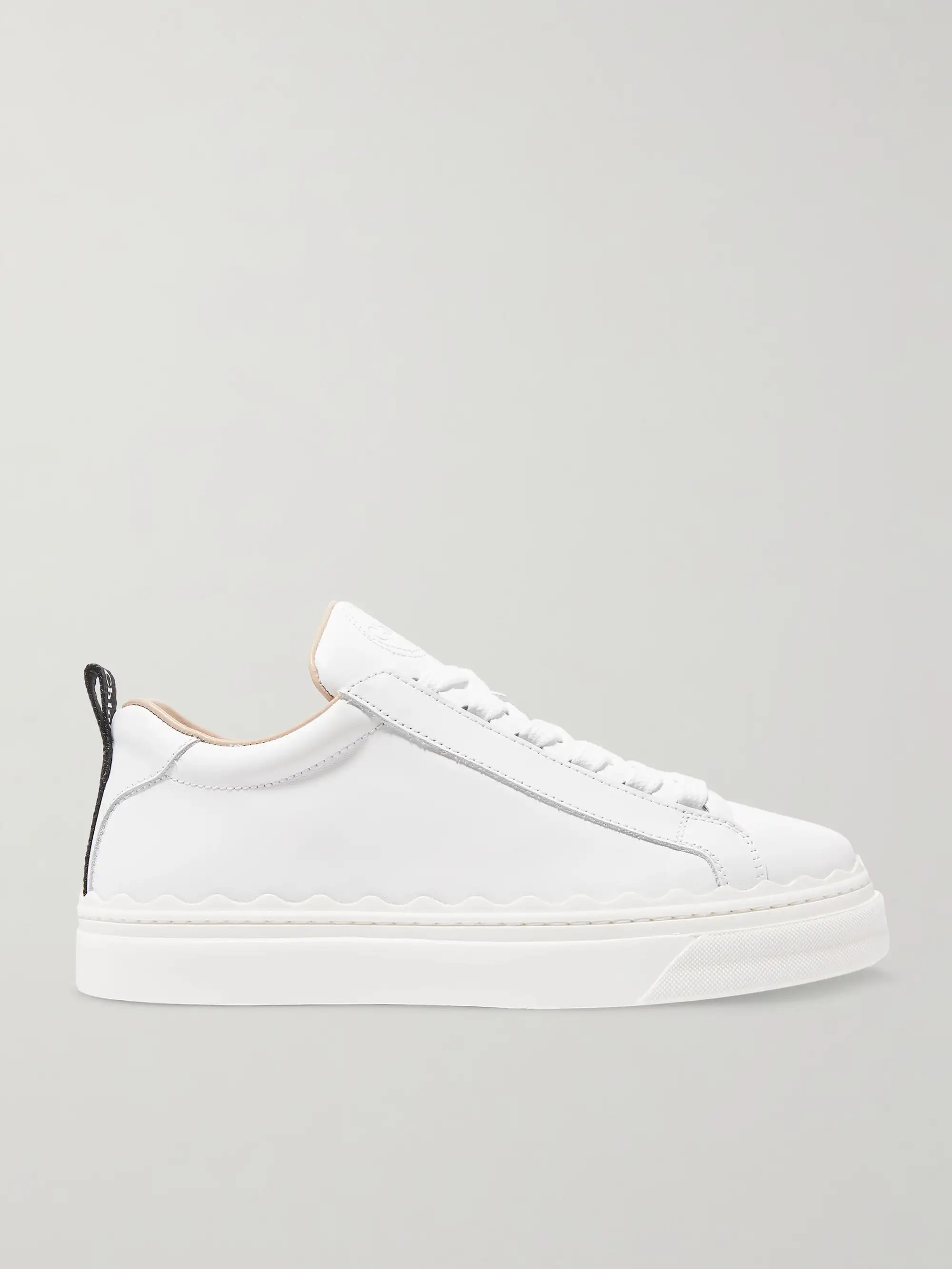 + NET SUSTAIN Lauren scalloped leather sneakers | NET-A-PORTER (US)