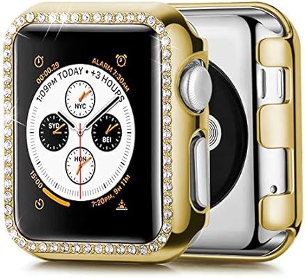 JuQBanke Compatible with Apple Watch Case 42mm, TPU Bumper Protective Cover Women Girl Bling Shin... | Amazon (US)