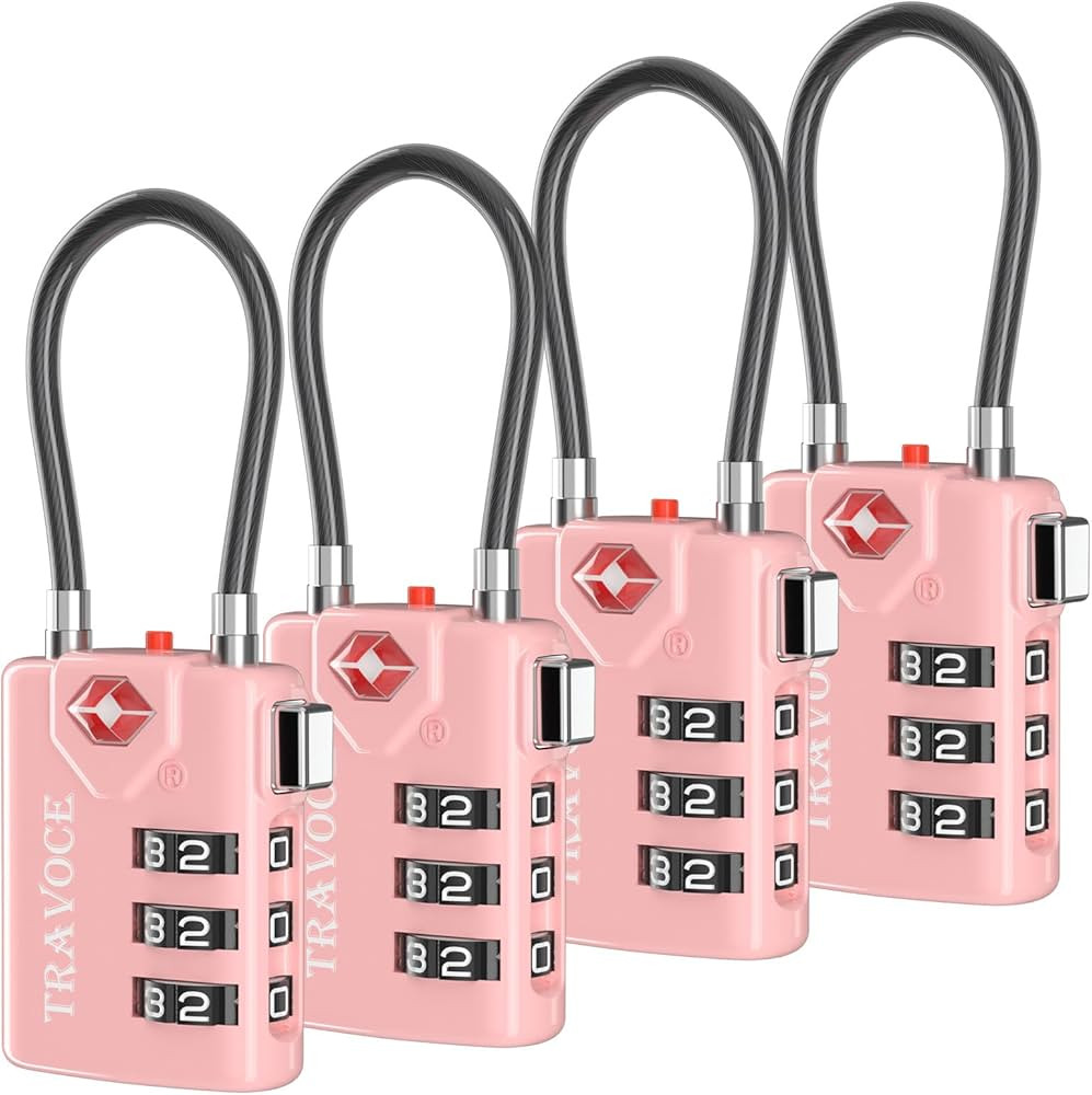 Search Alert TSA Approved Travel Combination Luggage Cable Locks for Suitcase, Gym Locker,Toolbox... | Amazon (US)