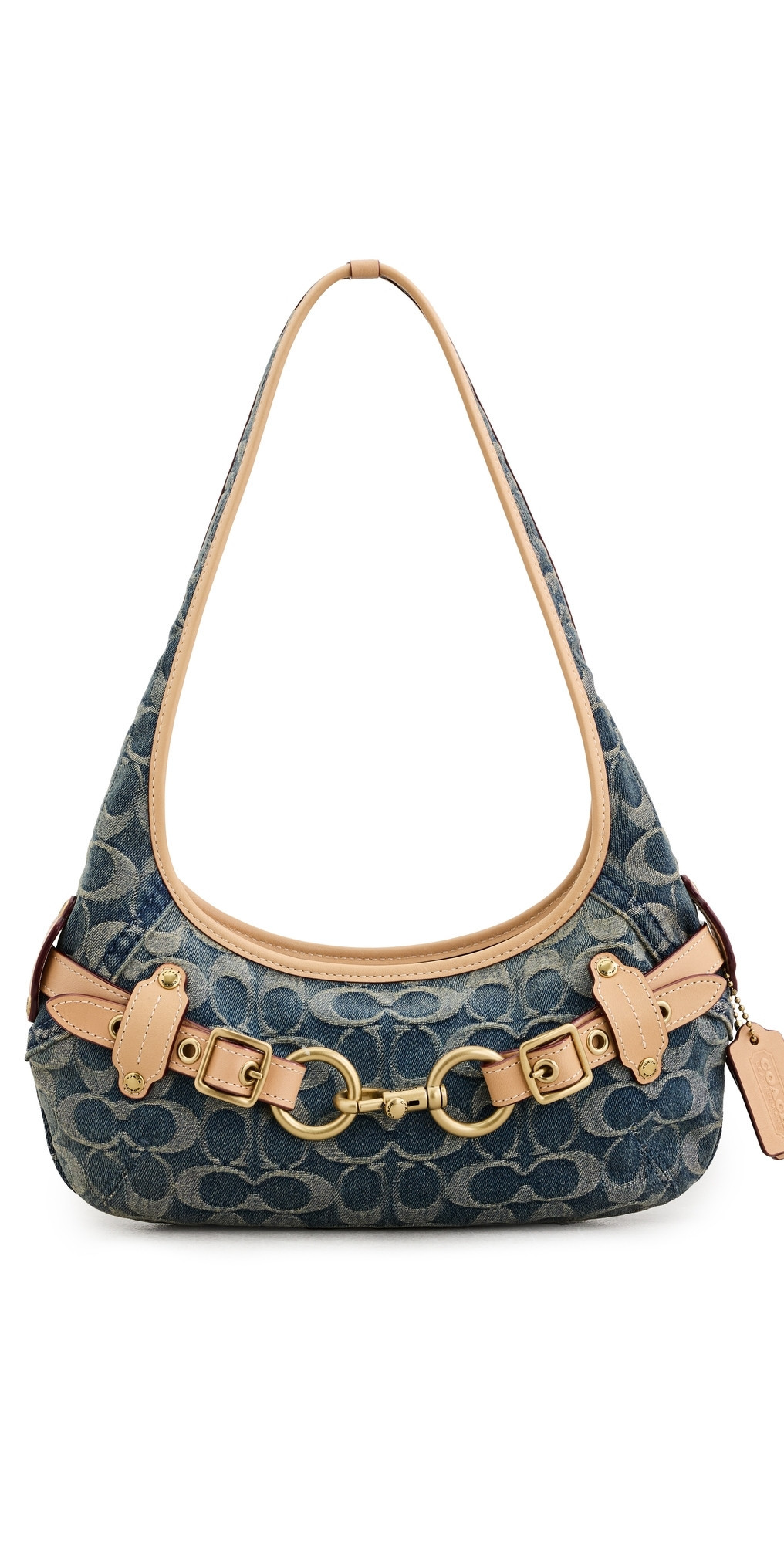Coach Belted Ergo Signature Jacquard Shoulder Bag 26 Denim One Size | Shopbop