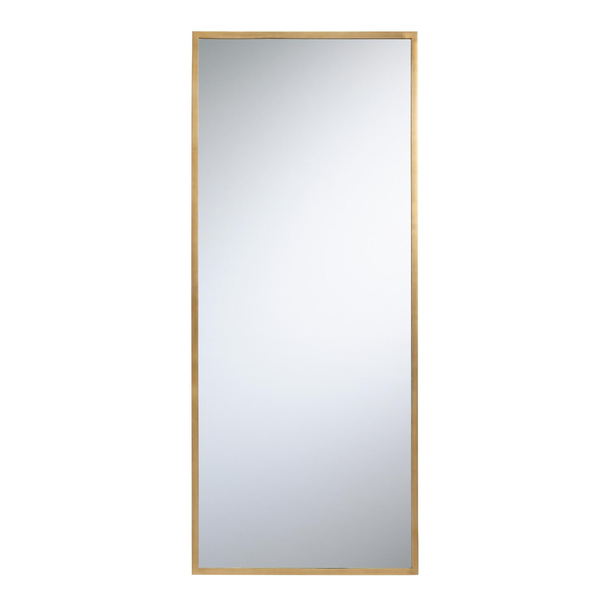 Antique Brass Leaning Full Length Sana Floor Mirror: Gold by World Market | World Market