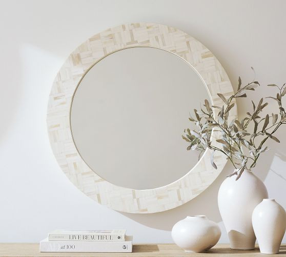 Larsen Bone Round Mirror | Pottery Barn (US)