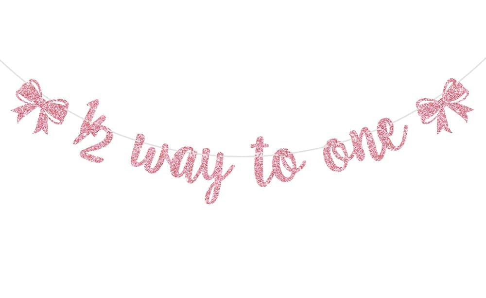 Bow 1/2 Way to One Banner, Girls 6 Months Birthday Decorations, Half Birthday Banner, Bowknot The... | Amazon (US)