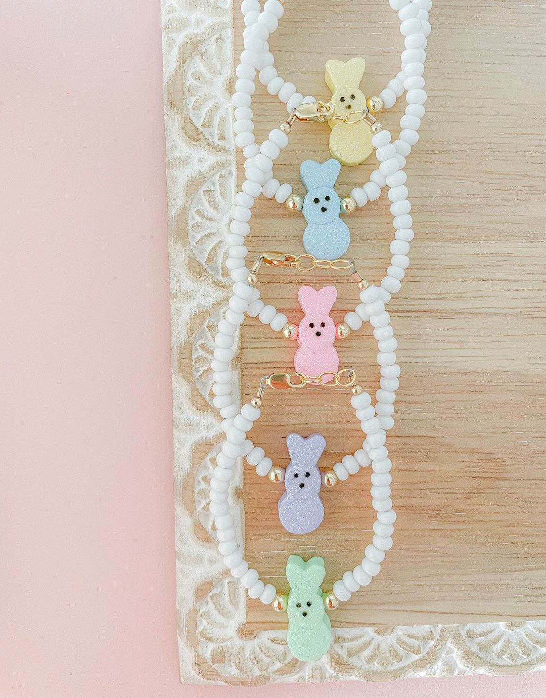 Easter Bracelets Peep Bunny Bracelets Baby Bracelets Kids Bracelets Girl Bracelets Gold Filled Br... | Etsy (US)