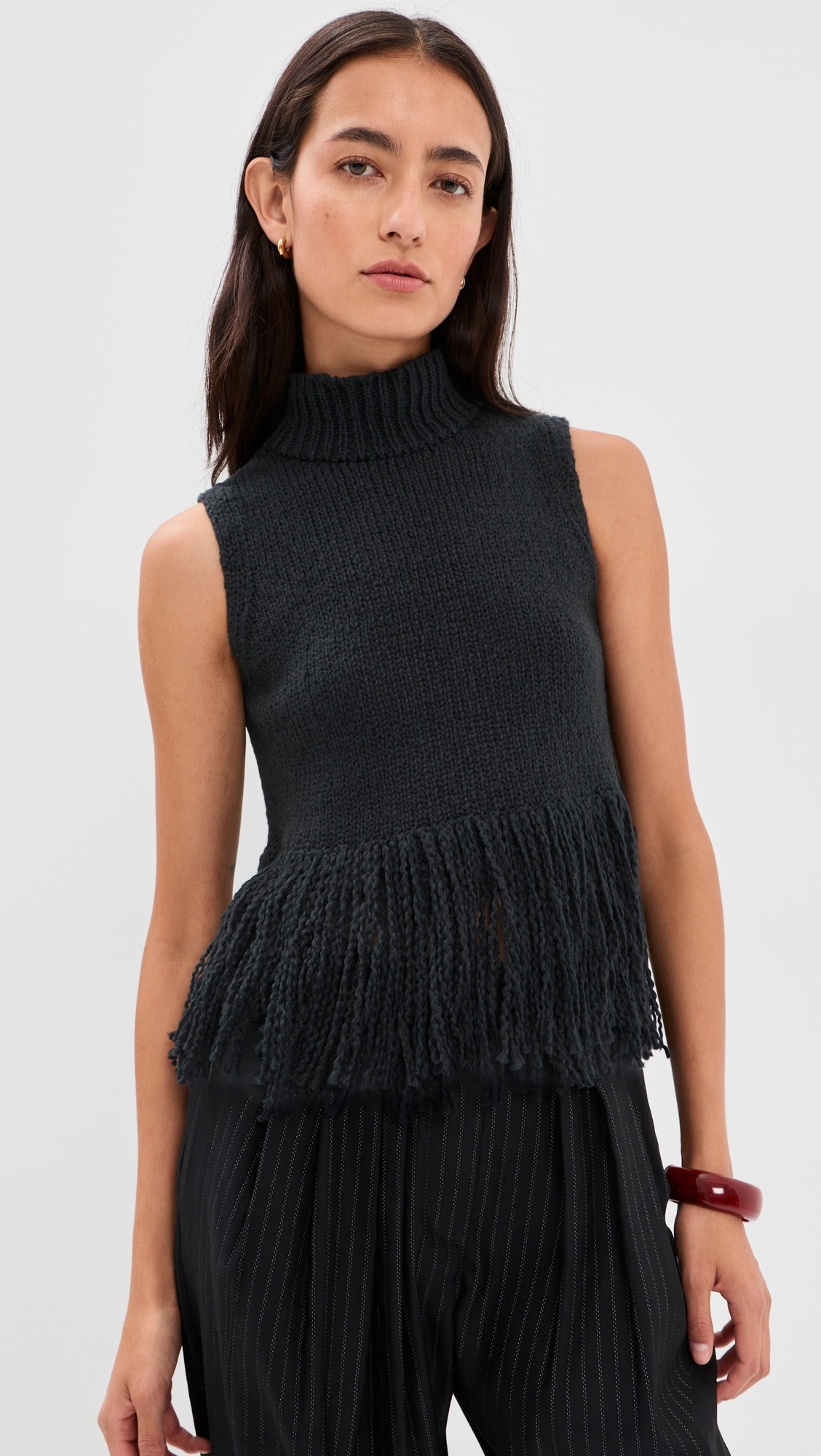 Alix of Bohemia Sonia Fringe Top Black XL | Shopbop