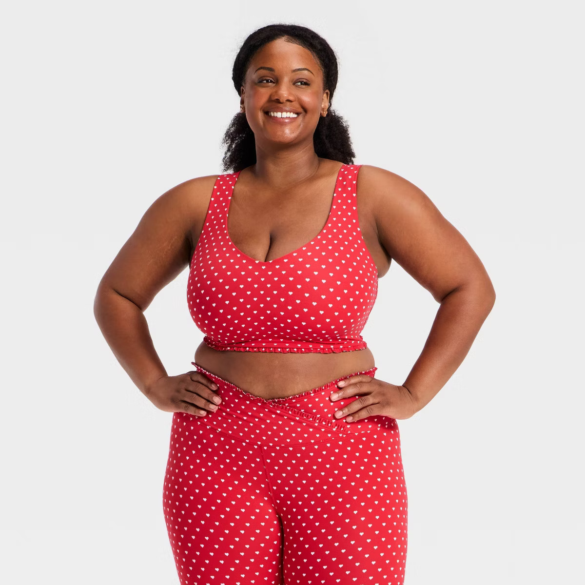 Women's Everyday Soft Light Support Ruffle Longline Bra - All in Motion™ | Target