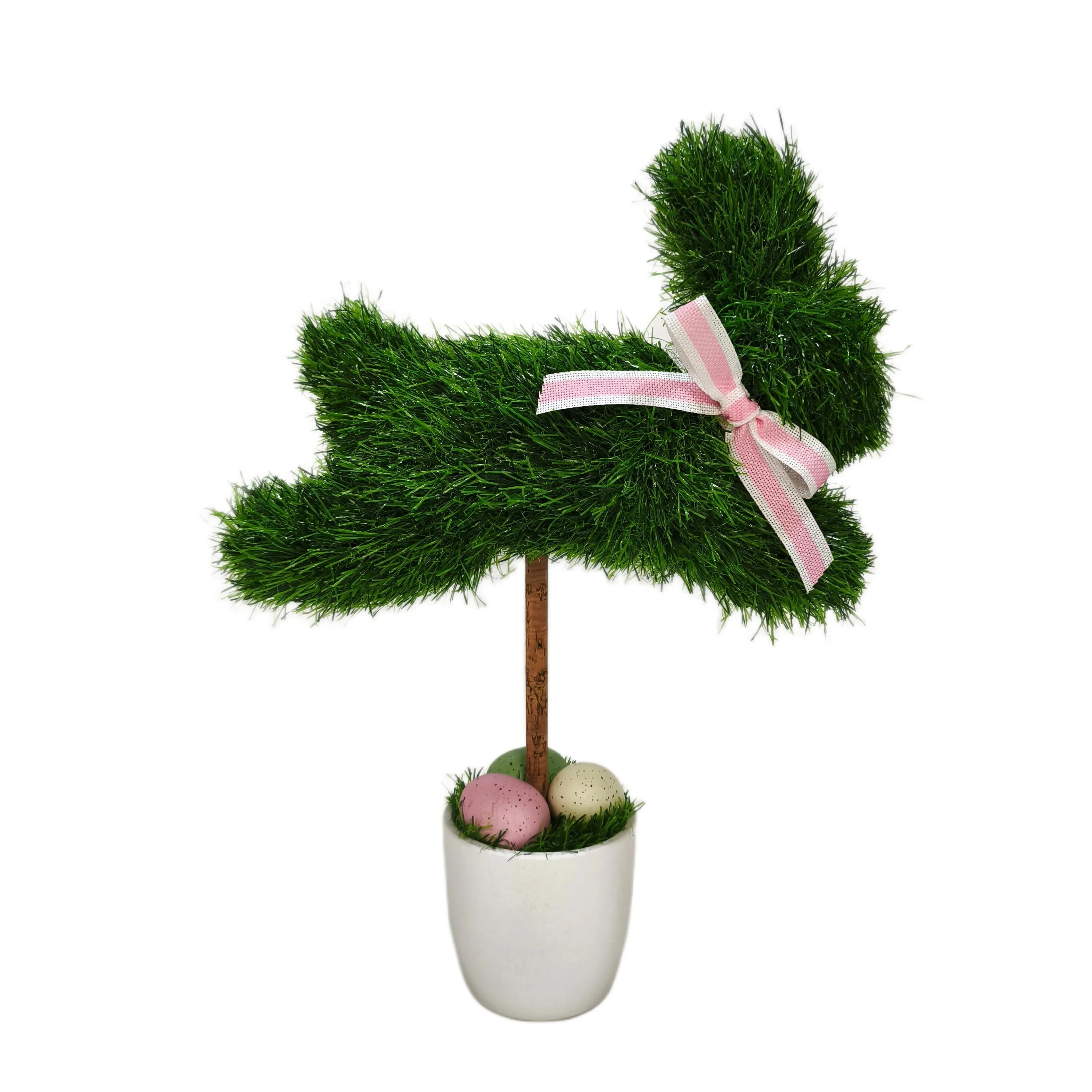 Faux Grass Running Bunny Topiary, Green, 18", Easter by Way To Celebrate | Walmart (US)