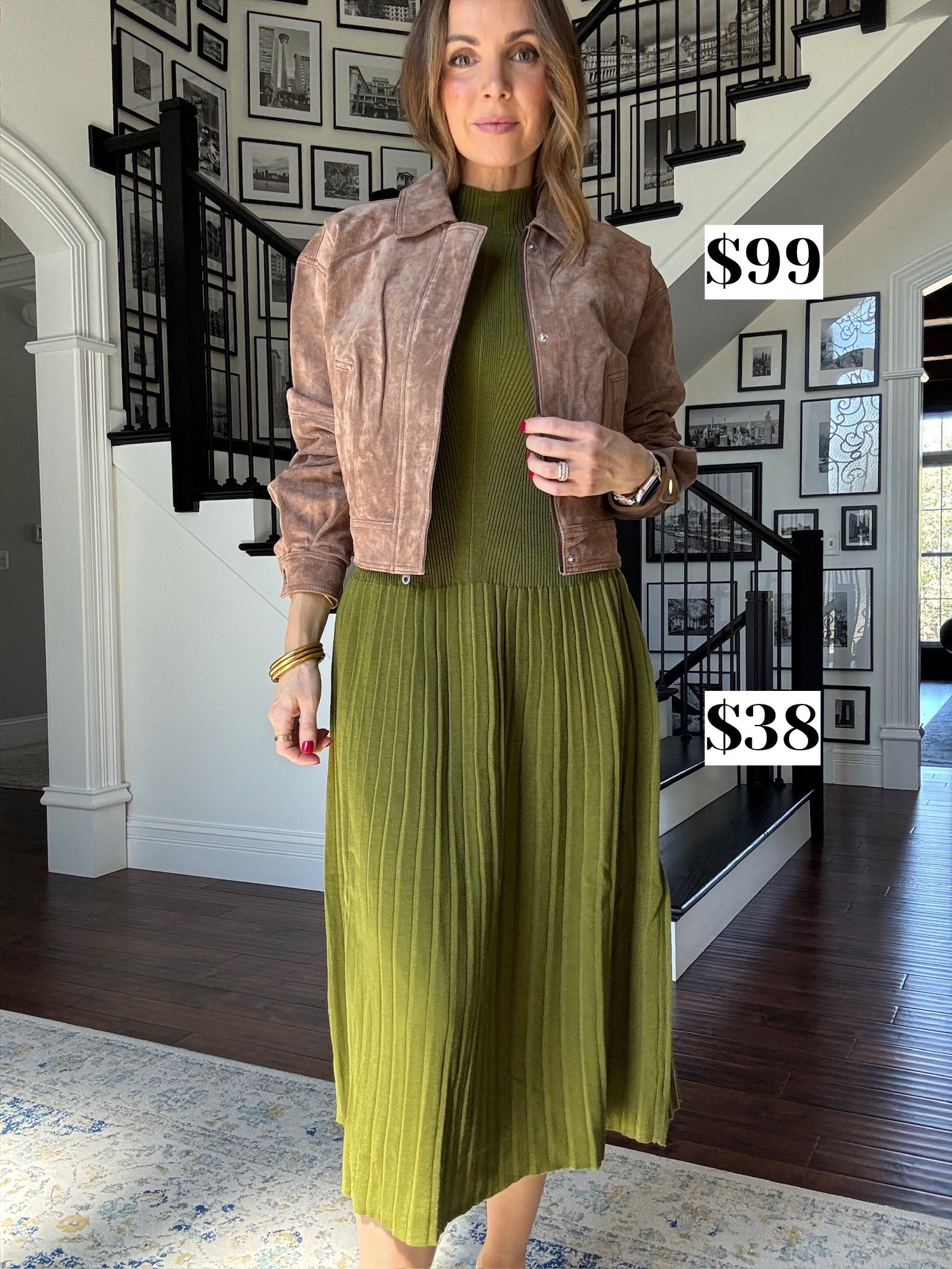 @Walmart genuine leather jacket & beautiful fall dress!

#LTKootd