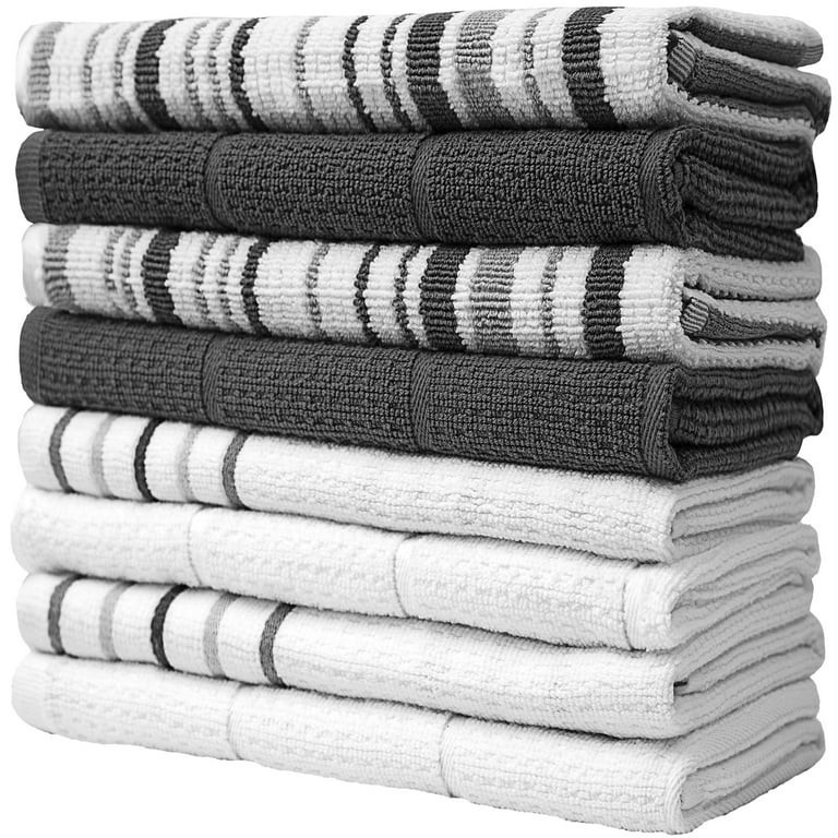 Bumble Premium Kitchen Towels (16”x 28”, 8 Pieces) Cotton Kitchen Hand Towels Striped 420 GSM... | Walmart (US)