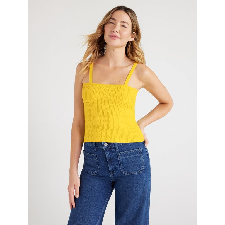 Free Assembly Women’s Cable Knit Cami Sweater, Sizes XS-XXXL - Walmart.com | Walmart (US)