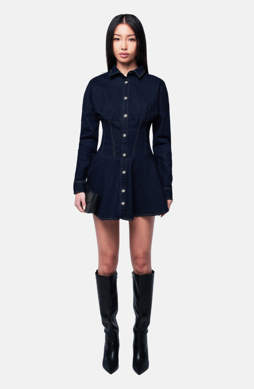 OW Collection ELLA Denim Dress in Dark Wash at Nordstrom, Size Large | Nordstrom