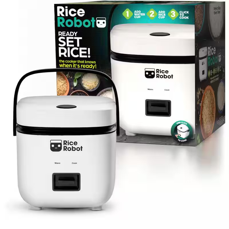 Rice Robot - Rice Cooker 4.5 Cups Cooked Electric Mini Rice Maker Pot - White | Best Buy U.S.