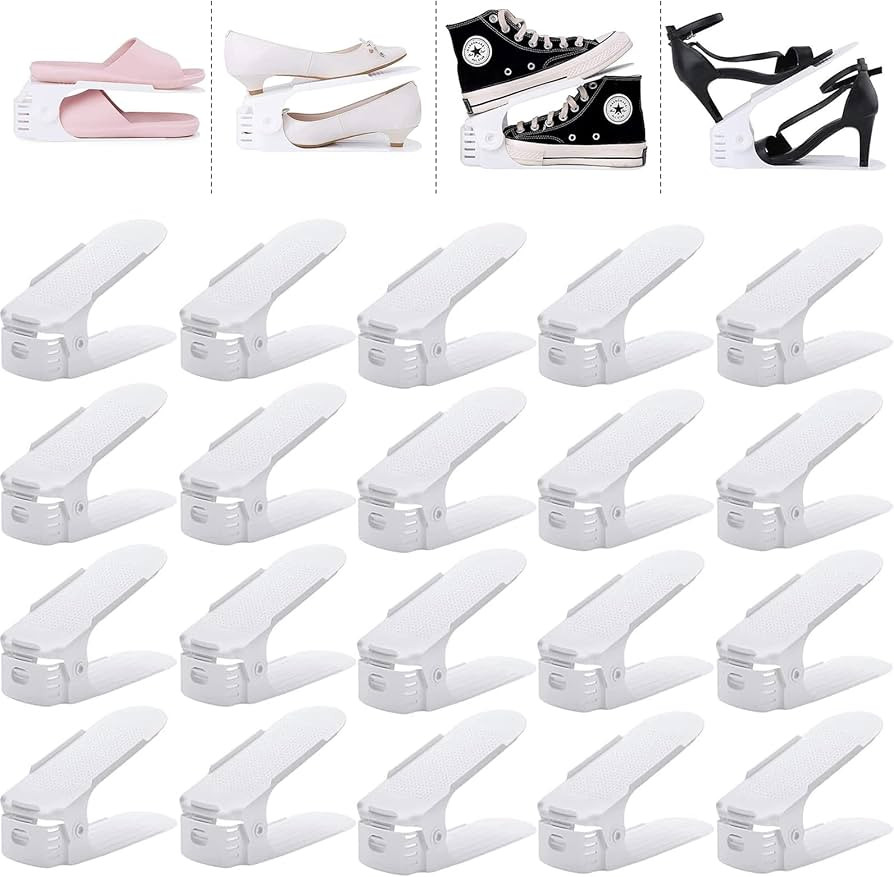 YIHATA Shoe Slots Organizer 20 Pack, Adjustable Shoe Stacker Space Savers 50%, Upgrade Double Dec... | Amazon (US)