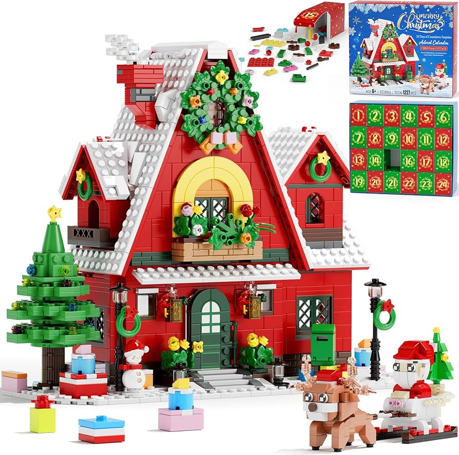 Advent Calendar 2024 for Kids Teens Adults, 24 Days Surprise Christmas Cottage Building Blocks Ch... | Amazon (US)