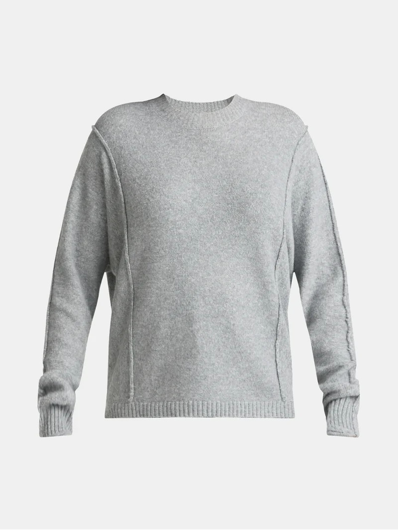 Time and Tru Women's Seamed Sweater with Long Sleeves, Midweight, Sizes XS-XXXL | Walmart (US)