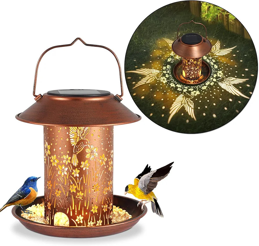Bird Feeders for Outdoors Hummingbird Solar Lanterns Outdoor Waterproof Hanging Garden Decor Gift... | Amazon (US)