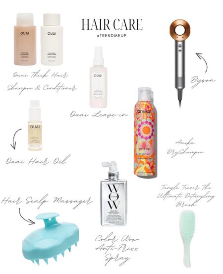 Here is the list of all the hair products I use: 
Ouai is my favorite brand; even my fur girl uses “Fur Bébé Pet shampoo,” which smells amazing! The leave-in I like to use at the beach; it smells rich 🤑 
Hair scalp massage for relaxation. Wow - It’s anti-frizz and great for humidity since the water doesn’t penetrate. Dyson for a fast blow dry and Amika dry shampoo for those gym days🙌🏼 

#LTKOver40 #LTKBeauty #LTKSwim

#LTKBeauty #LTKxelfCosmetics #LTKOver40