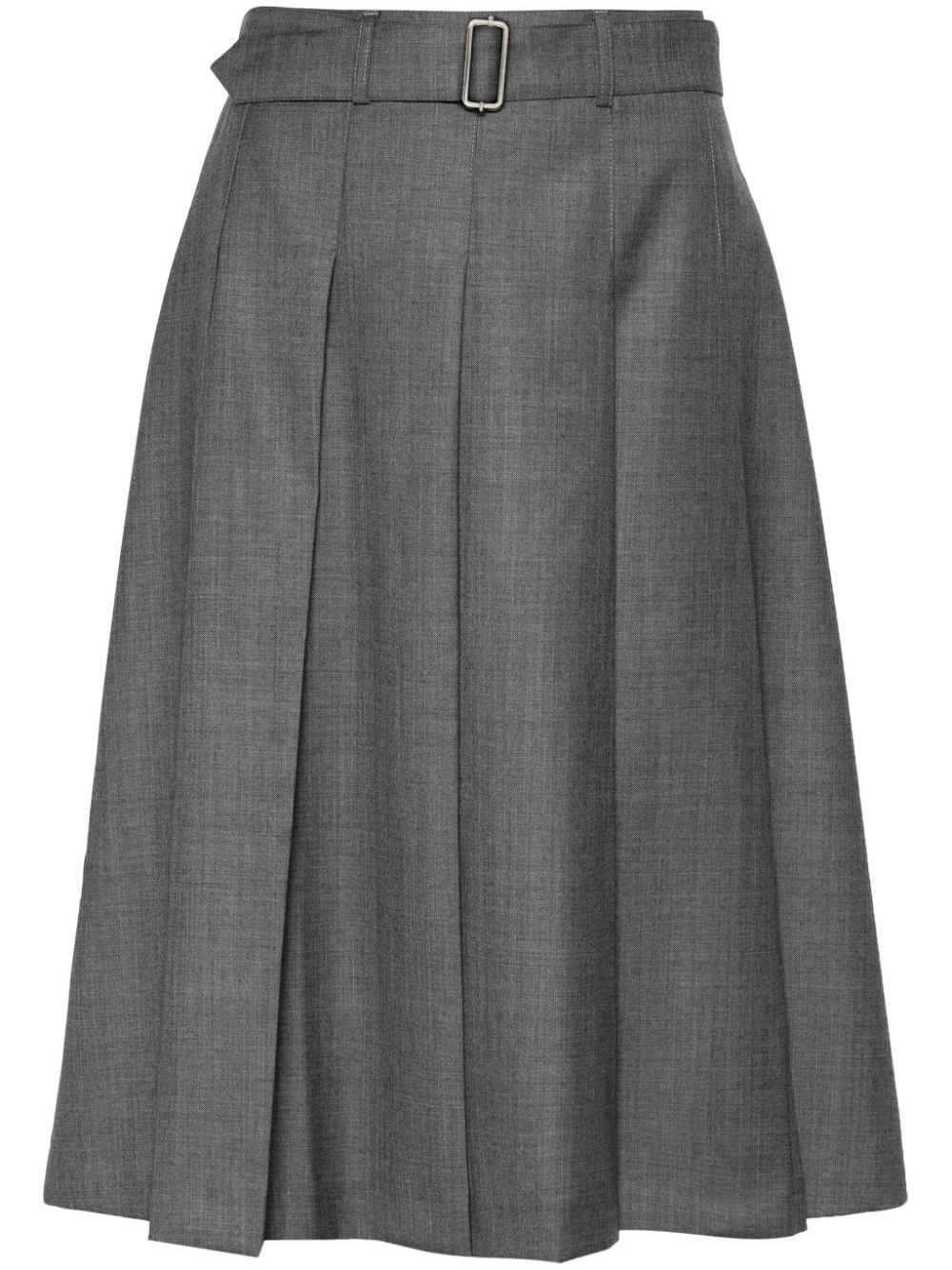 Officine Generale Kendra Pleated Wool Skirt  - Farfetch | Farfetch Global
