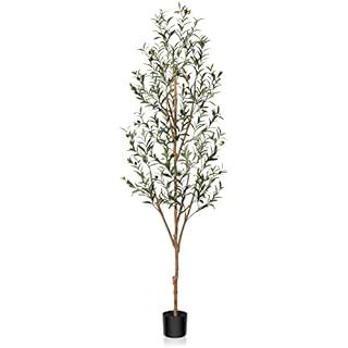 Kazeila Artificial Olive Tree 7FT Tall Faux Silk Plant for Home Office Decor Indoor Fake Potted T... | Amazon (US)