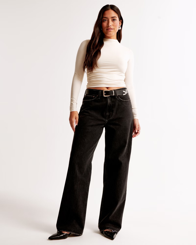 Curve Love Mid Rise Slouchy Jean | Abercrombie & Fitch (US)