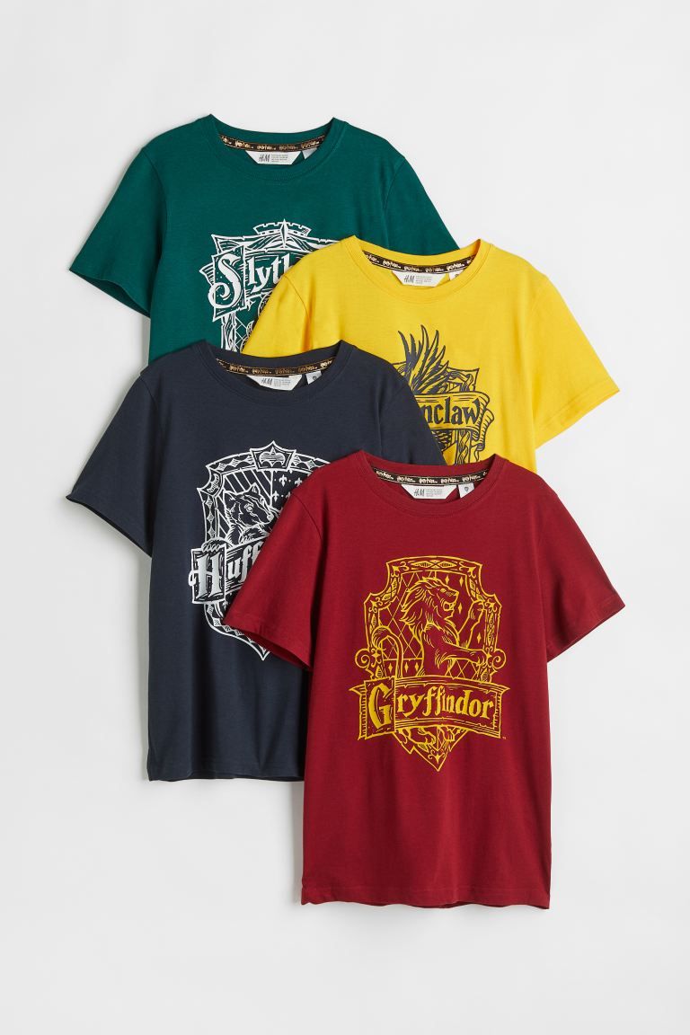 4-pack Printed T-shirts - Dark blue/Harry Potter - Kids | H&M US | H&M (US + CA)