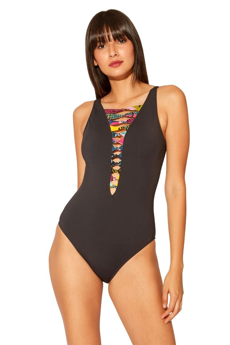 Knotted Strap Plunge One Piece Swimsuit | Everything But Water