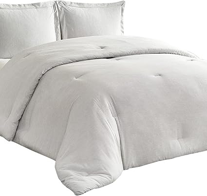 Bedsure Soft King Comforter Set - Light Grey Bedding Comforter Set, Comforters King Size Cationic... | Amazon (US)