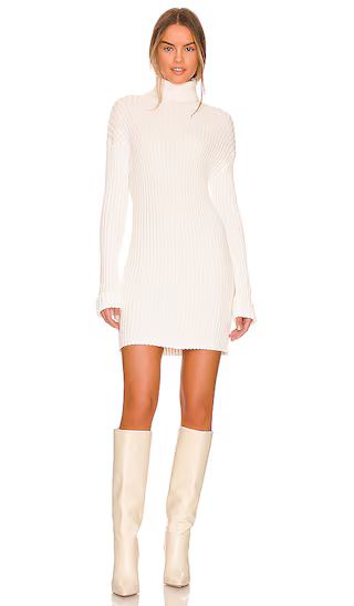 Crista Ribbed Mini Dress in White | Revolve Clothing (Global)