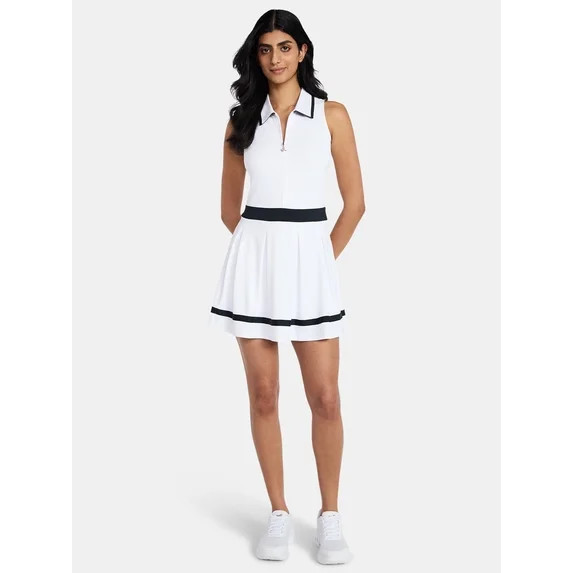 Birdie Bound Women's Ida Sleeveless Polo Dress with Bike Shorts Liner, Sizes XS-XXL | Walmart (US)