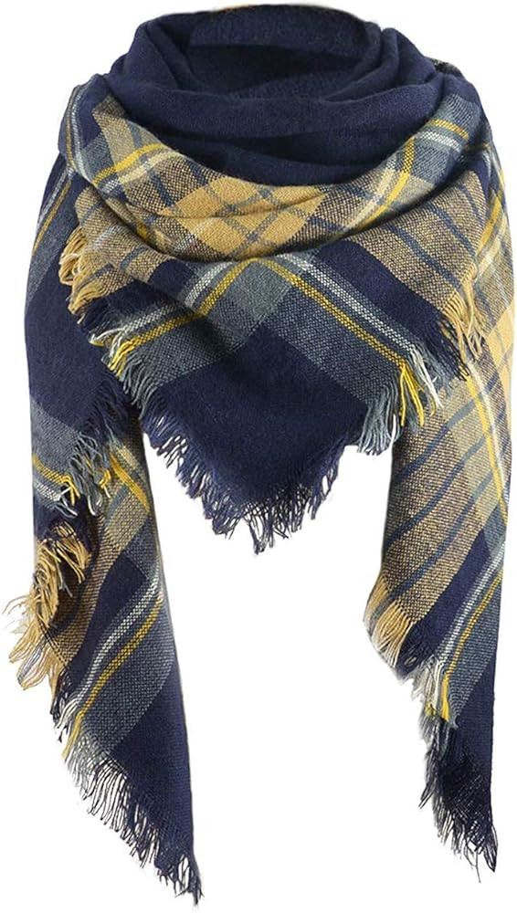 Century Star Women's Fall Winter Scarf Classic Tassel Plaid Scarf Warm Tartan Wrap Shawl | Amazon (US)