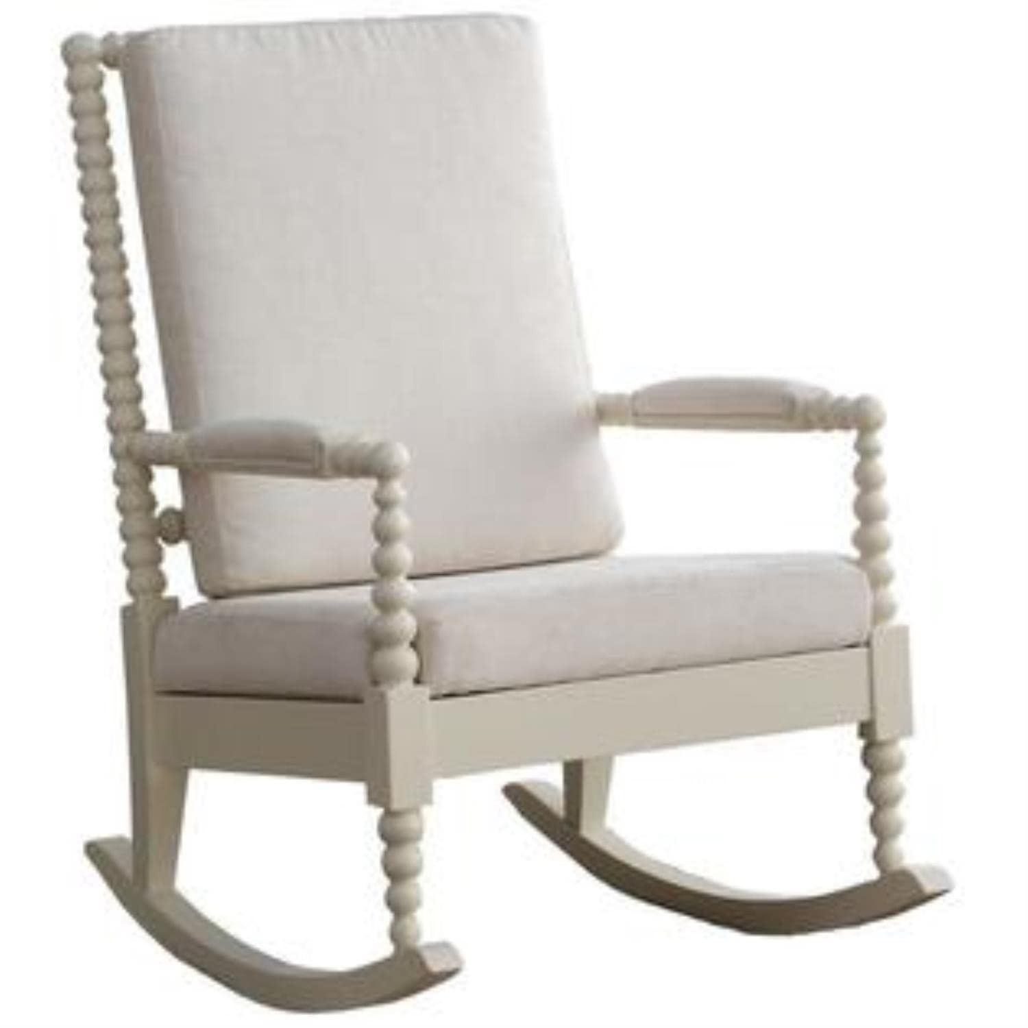 ACME Tristin Rocking Chair - - Cream Fabric & White | Amazon (US)