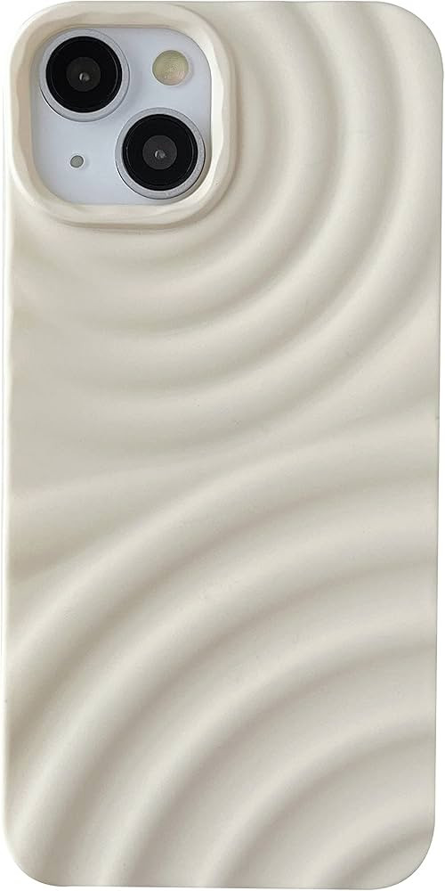 Caseative Water Ripple Wave Pattern Soft Compatible with iPhone Case (White,iPhone 15 Pro Max) | Amazon (US)
