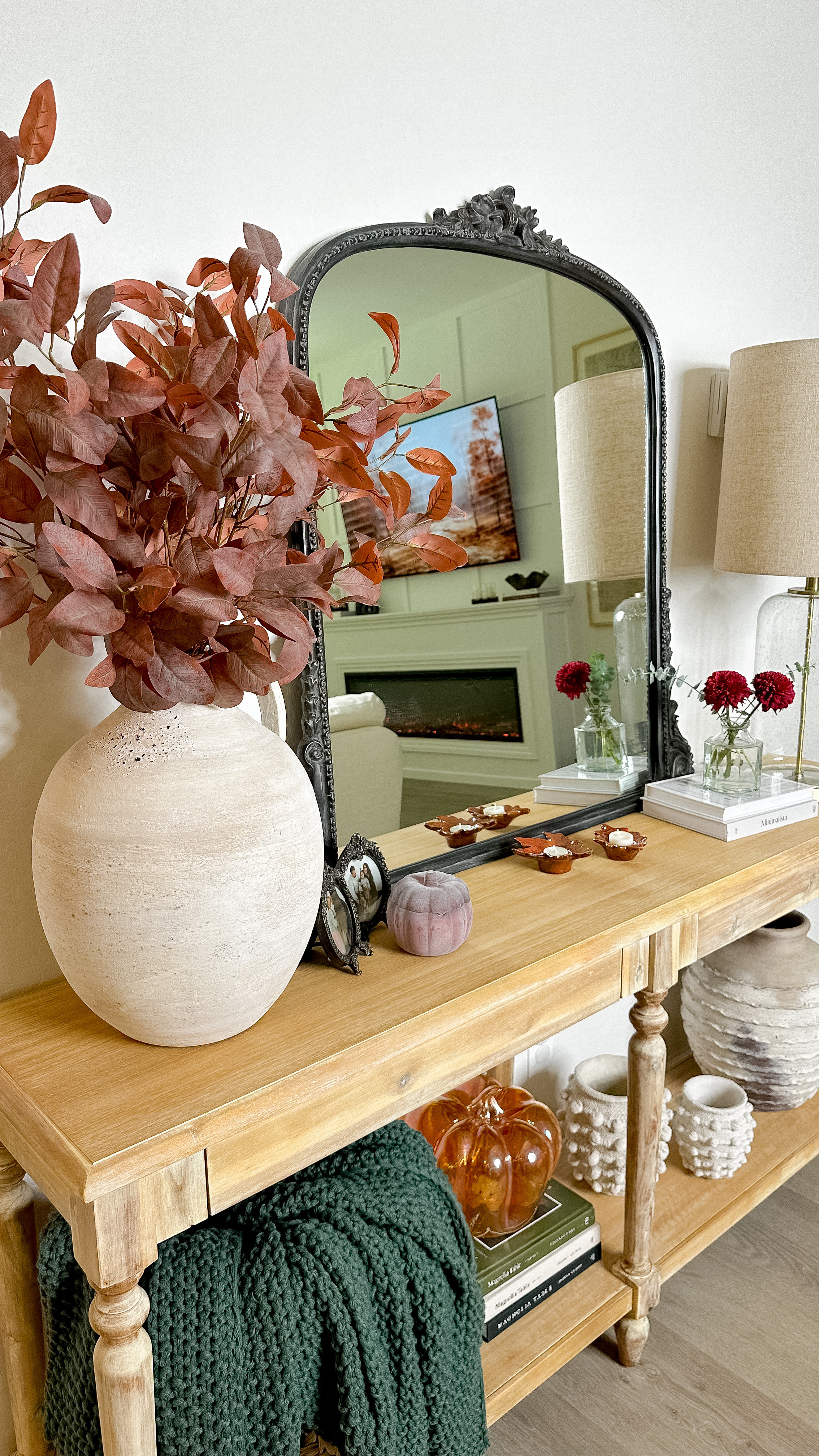 Gave our large console table a fall makeover! 🍁🍂 Loved layering in warm textures and seasonal pieces — and just spotted that this table is on sale now! Perfect time to add a little extra charm to your space. 

.
.
.

.

#falldecor #homeinspo #cozyhome 
.
.


Home Sweet Home | Fall Styling | DIY Home Decor | DIY Home Hacks | Girly | DIY Crafts | Home Crafts | Fall Inspo | Easy DIY | DIY Tutorial | Home Decor Ideas | Autumn Decor | Fall Decor | New Home | Homeowner Era | Mom Life | Motherhood Unplugged | Real Motherhood | Fall Aesthetic | Console Table | Everett Console Table | Console Table Decor | Console Table Styling | Fall Console Table | Fall Console | Fall Console Refresh | LTK Home |

#LTKStyleTip #LTKHome #LTKSeasonal
