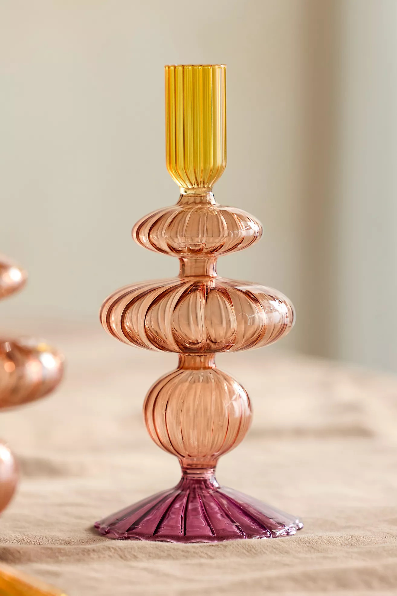 Ombre Bauble Borosilicate Glass Taper Holder | Anthropologie (US)