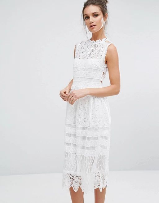 Boohoo Lace Midi Skater Dress | ASOS US