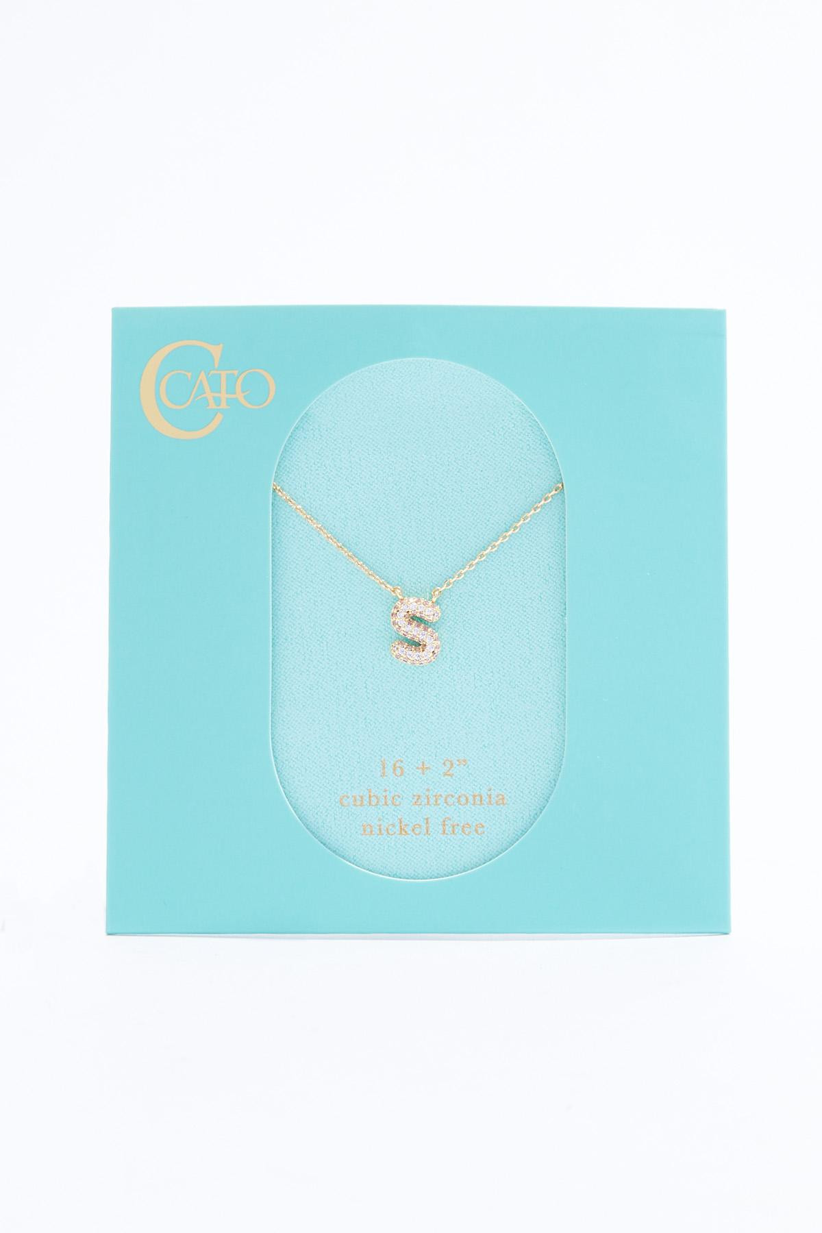 S Initial Bubble Necklace | Cato Fashions