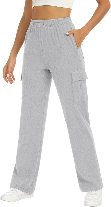 ANRABESS Womens Cargo Sweatpants Casual Loose Lounge Baggy Fleece High Waisted Athletic Jogger Sw... | Amazon (US)