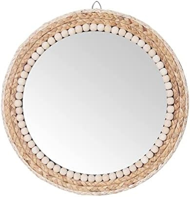 SWTHONY 15 Inch Boho Round Hanging Wall Mirror Decorative Rattan Circle Mirrors for Farmhouse, Li... | Amazon (US)