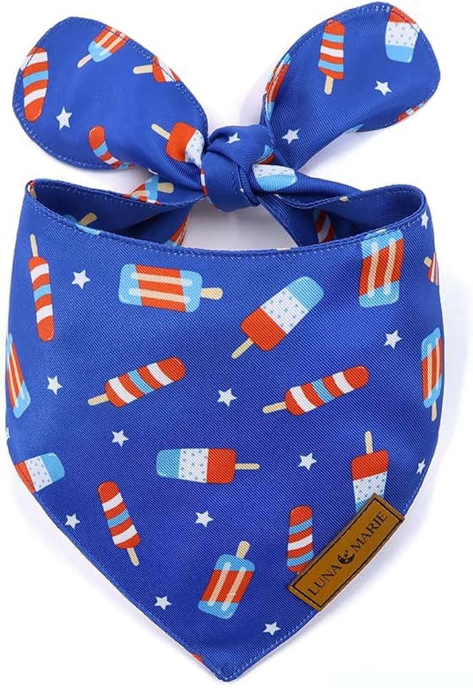 LunaMarie - 4th of July Summer Popsicle Ice Cream Pet Bandana | Luxury Dog Bandanas for Small Med... | Amazon (US)