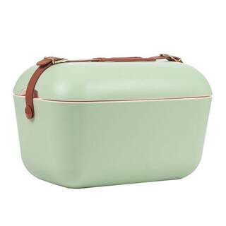 21 qt. Retro Beach Cooler Vintage Picnic Lunch Portable Cooler Travel 90s Style Ice Chest Mint Gold | The Home Depot