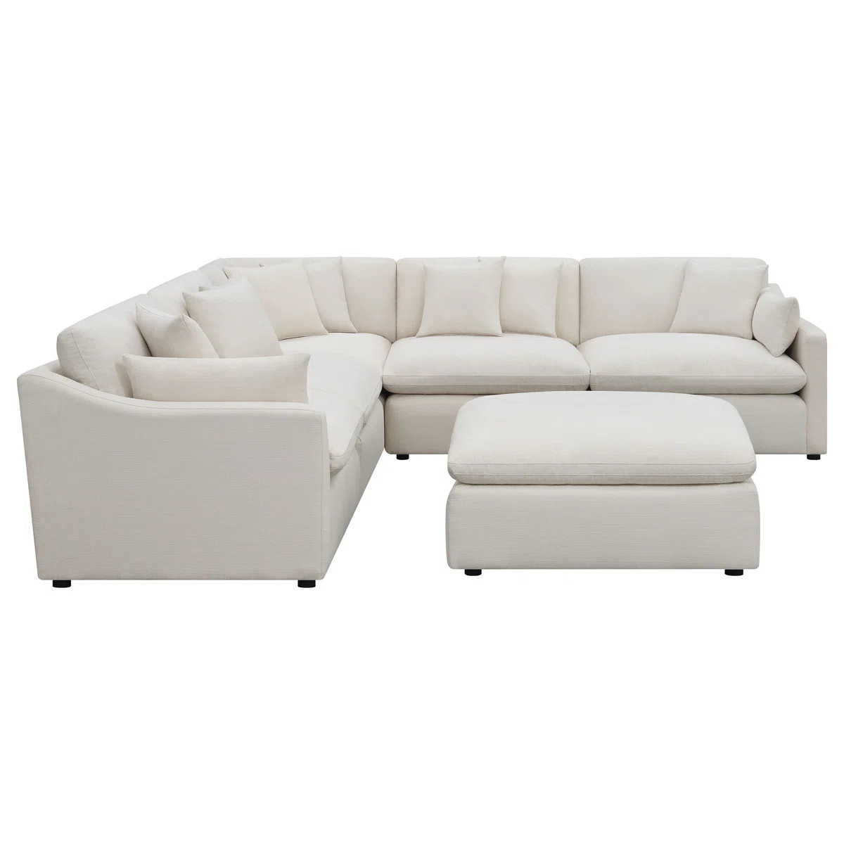 Jaequan 6-piece Upholstered Modular Sectional Sofa Ivory | Wayfair North America