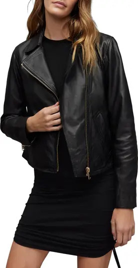 AllSaints Vela Leather Biker Jacket | Nordstrom | Nordstrom