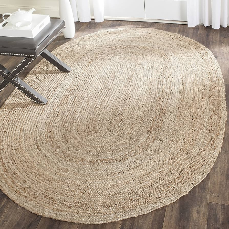 SAFAVIEH Cape Cod Collection Area Rug - 4' x 6' Oval, Natural, Handmade Flat Weave Jute, Ideal fo... | Amazon (US)