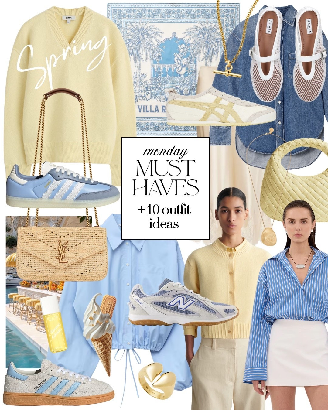 Spring Must-Haves

Yellow cardigan blue shirt white mini skirt blue adidas sneakers silk scarf white perforated ballet flats onitsuka tiger Mexico 66 sneakers yellow bottega bag raffia cross body chain shoulder bag  

#LTKspring #LTKuk #LTKeurope