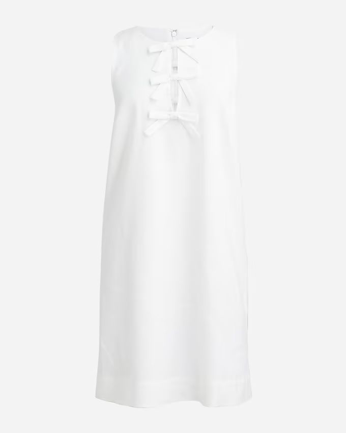Bow-front shift dress in stretch linen blend | J.Crew US