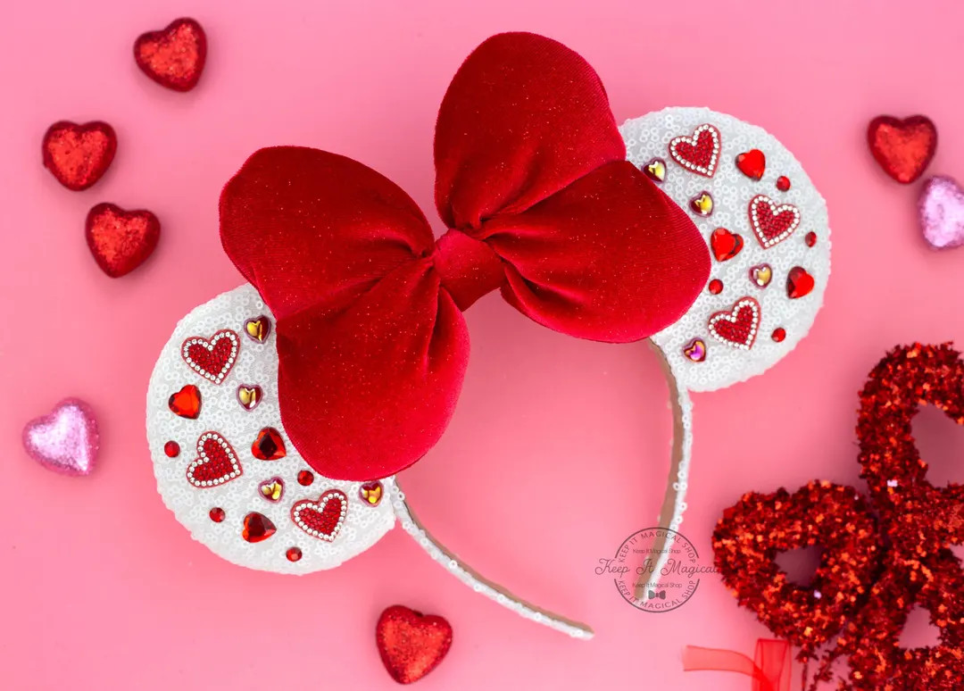 Valentines Day Minnie Ears Sweetheart Ears Valentines Mickey Ears Valentines Day Mickey ears Vale... | Etsy (US)