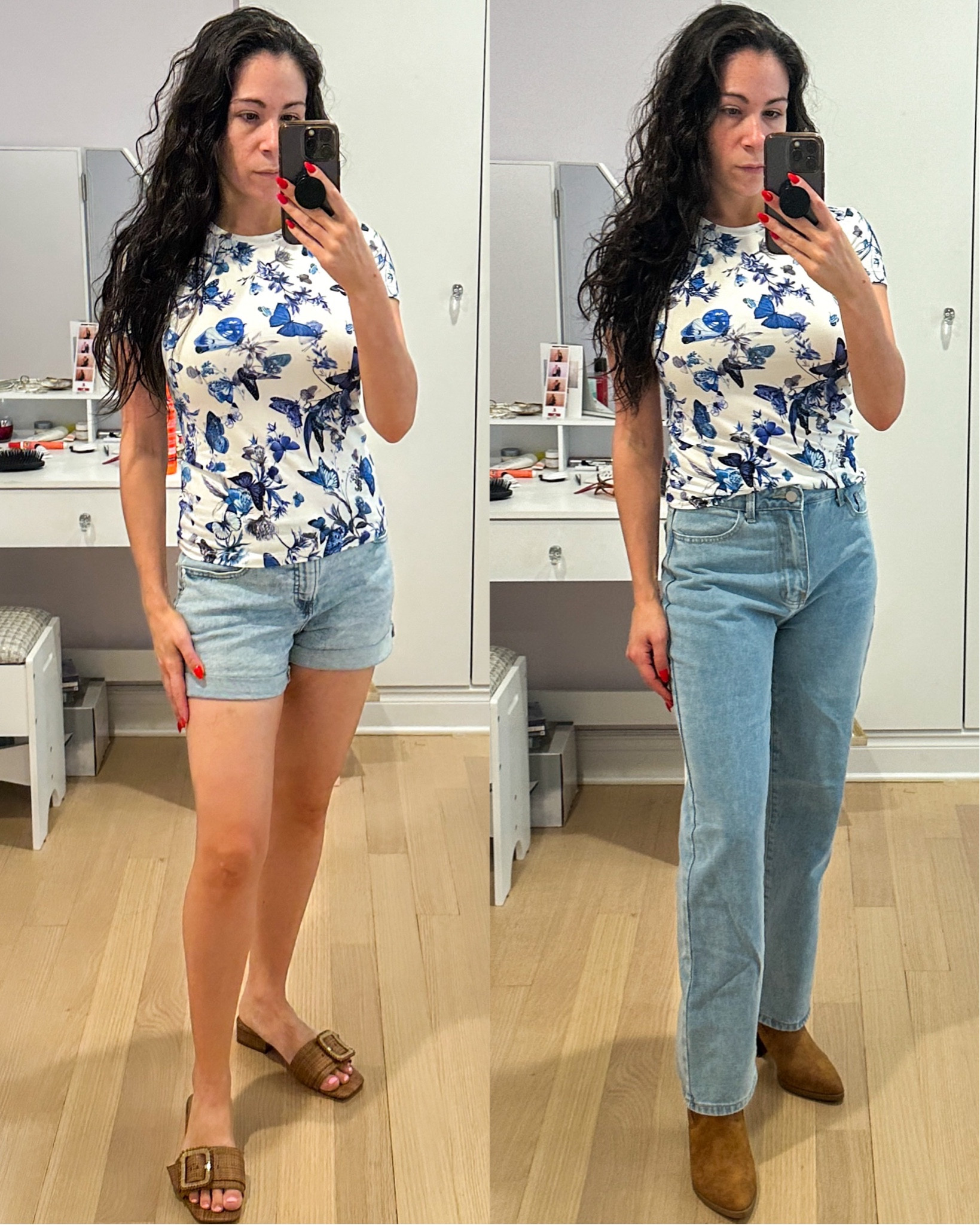 Summer into fall outfit ideas. This butterfly tee can be paired with denim shorts and sandals or mom jeans and Ugg boots for cooler weather. 

#LTKSeasonal #LTKShoeCrush #LTKStyleTip