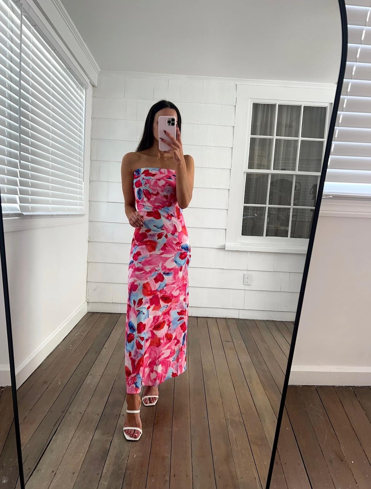 Spring dress- wearing XS, heels true to size!
floral satin maxi dress/white heels/summer outfit 

 #LTKSeasonal #LTKPetite #LTKFindsUnder50