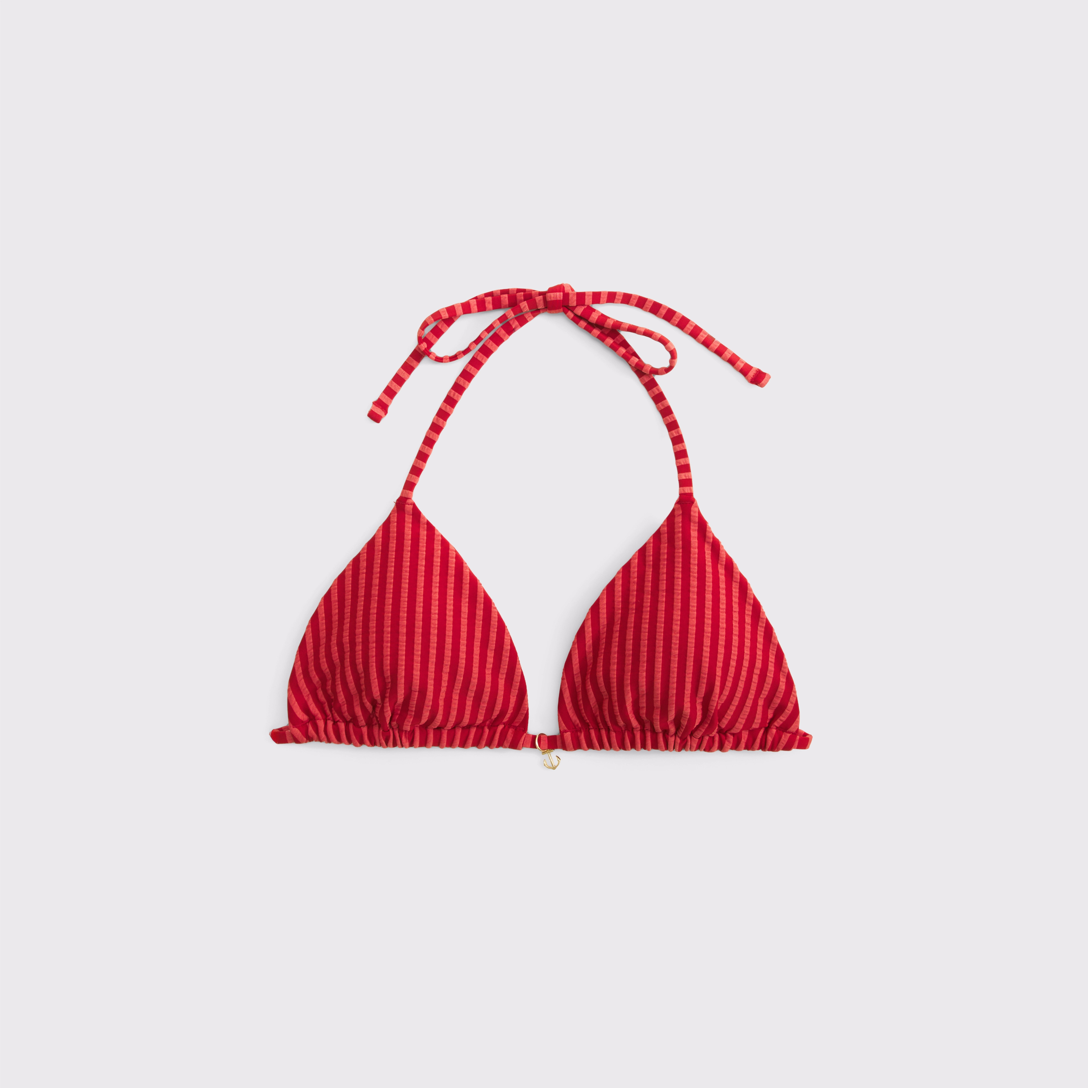 Seersucker Halter Triangle Bikini Top | Abercrombie & Fitch (US)