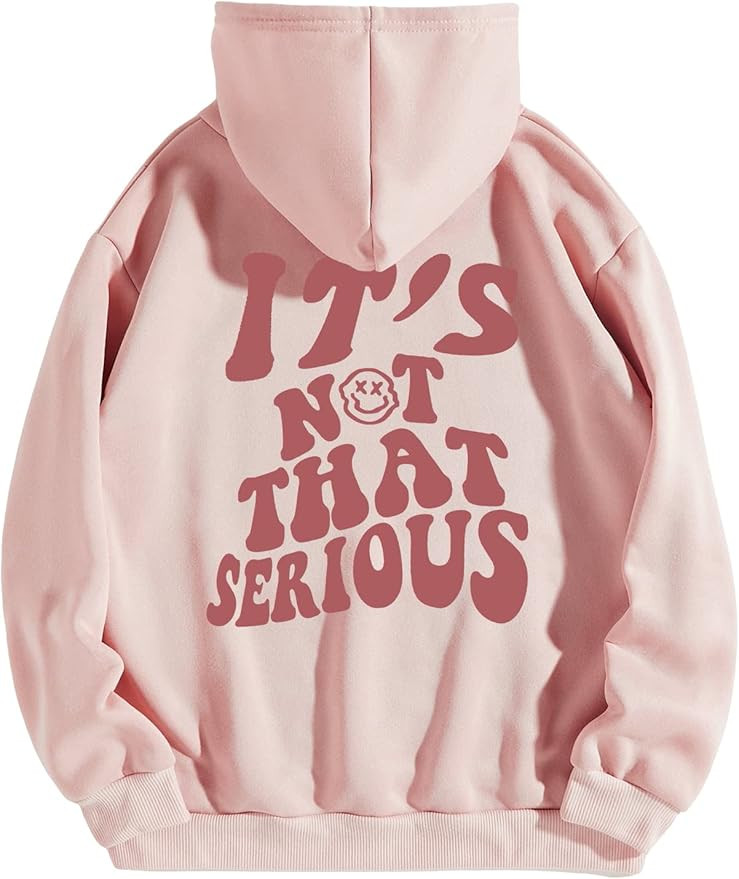 SHENHE Women's Graphic Slogan Long Sleeve Drawstring Pullover Hoodie Sweatshirt Tops | Amazon (US)